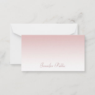 Tarjeta Pequeña Nombre de guión caligrafiado Modern Rosa Gold Tren