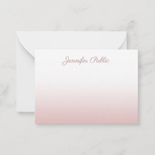 Tarjeta Pequeña Nombre de guión caligrafiado Rosa Gold Elegant