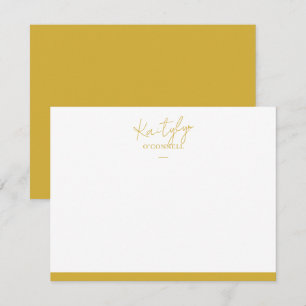 Tarjeta Pequeña Nombre de guión dorado con diseño de borde