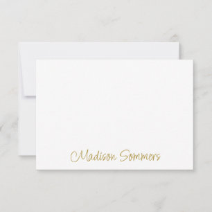 Tarjeta Pequeña Nombre de guión manuscrito de oro corto