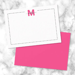 Tarjeta Pequeña Nombre de guion monograma de Black Pink