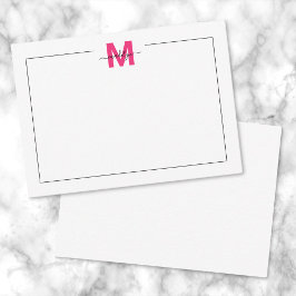 Tarjeta Pequeña Nombre de guion monograma de Black Pink