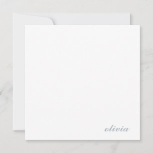 Tarjeta Pequeña Nombre de guión personalizado clásico gris Minimal