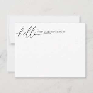 Tarjeta Pequeña Nombre de guión simple Giro Hello Contemporáneo
