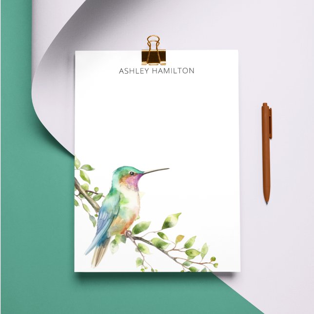 Tarjeta Pequeña Nombre de la acuarela de Hummingbird (Subido por el creador)