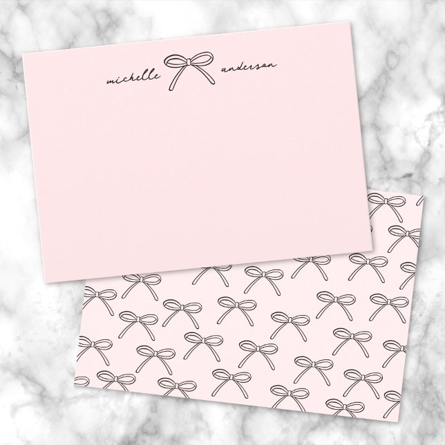 Tarjeta Pequeña Nombre de la barra personalizada (Personalized Bow Name Note Card )