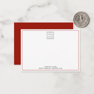 Tarjeta Pequeña Nombre de la empresa de logotipo de negocio rojo m