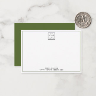 Tarjeta Pequeña Nombre de la empresa de logotipo de negocio verde 