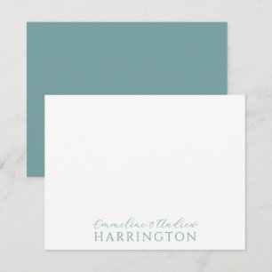 Tarjeta Pequeña Nombre de la pareja Boda Monograma Pastel Verde Az