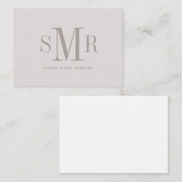 Tarjeta Pequeña Nombre de las iniciales modernas de tres letras en