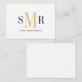 Tarjeta Pequeña Nombre de las iniciales modernas de tres letras en