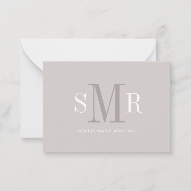 Tarjeta Pequeña Nombre de las iniciales modernas de tres letras en (Anverso)