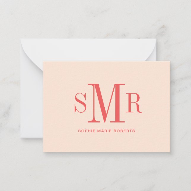 Tarjeta Pequeña Nombre de las iniciales modernas de tres letras en (Anverso)