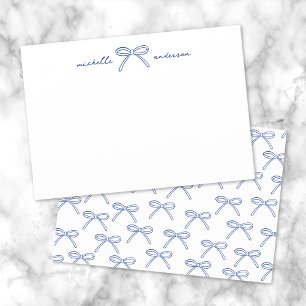 Tarjeta Pequeña Nombre de Lazo Azul Marítimo Personalizado