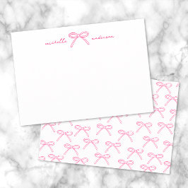 Tarjeta Pequeña Nombre de Lazo Rosa Personalizado