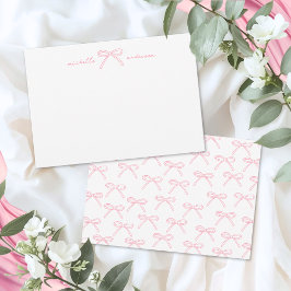 Tarjeta Pequeña Nombre de Lazo Rosa Sonrojo