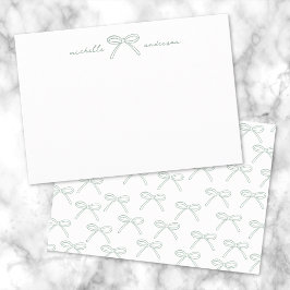 Tarjeta Pequeña Nombre de lazo verde personalizado
