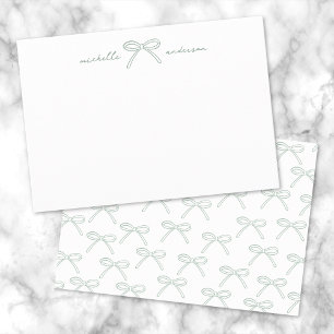 Tarjeta Pequeña Nombre de lazo verde personalizado