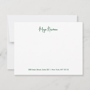 TARJETA PEQUEÑA NOMBRE DE MONOGRAMA DE ELEGANTE FIRMA VERDE FOREST