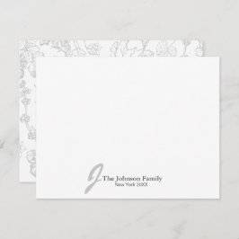 Tarjeta Pequeña Nombre de monograma de familia personalizado guión