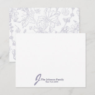 Tarjeta Pequeña Nombre de monograma de familia personalizado guión