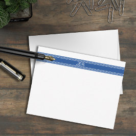 Tarjeta Pequeña Nombre de monograma Iniciales Azul plano Minimalis