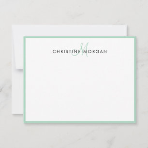Tarjeta Pequeña Nombre de monograma minimalista de moda simple