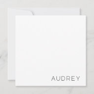 Tarjeta Pequeña Nombre de monograma personalizado minimalista negr