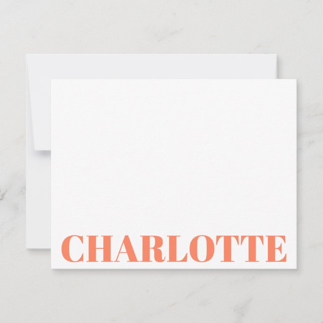Tarjeta Pequeña Nombre de Naranja personalizado de tipografía negr (Anverso)