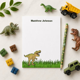 Tarjeta Pequeña Nombre de niño de T-Rex dinosaurio aterrador