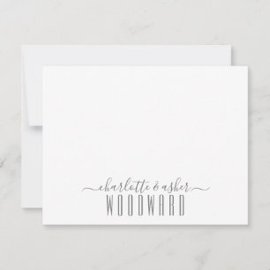 Tarjeta Pequeña Nombre de pareja Boda Monograma Art Deco Tipografí