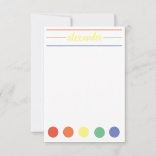 Tarjeta Pequeña Nombre del arcoiris personalizado estacionario