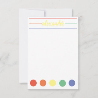 Tarjeta Pequeña Nombre del arcoiris personalizado estacionario