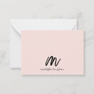 Tarjeta Pequeña Nombre del guión del monograma pintado de pincel r