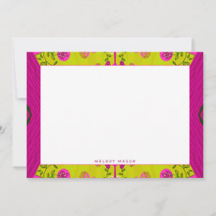 Tarjeta Pequeña Nombre del Ilustracion bohemio Chintz Mustard Fuch