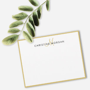 Tarjeta Pequeña Nombre del monograma minimalista de moda simple do