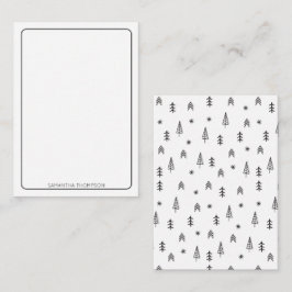 Tarjeta Pequeña Nombre del patrón del bosque blanco de invierno mi