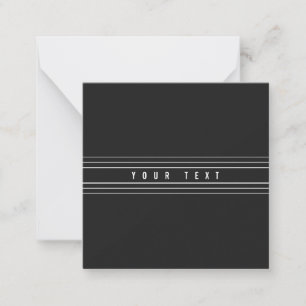 Tarjeta Pequeña Nombre editable y bandas geométricas   Blanco y ne