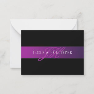 Tarjeta Pequeña Nombre elegante y comienzo/s monogramado