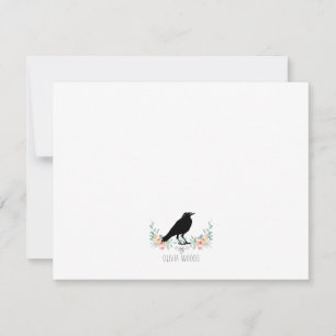 Tarjeta Pequeña Nombre Floral Cuervo