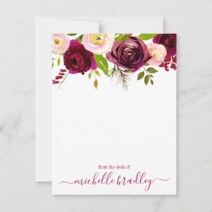 Tarjeta Pequeña Nombre floral personalizado Desde El Escritorio