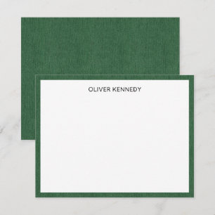 Tarjeta Pequeña Nombre    Marco de estampado de mezclilla verde bo