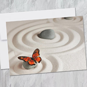 Tarjeta Pequeña Nombre Marco de Mariposa Monarca Naranja Jardín