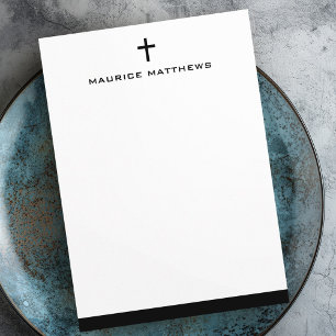 Tarjeta Pequeña Nombre masculino cruzado simple llano de borde neg