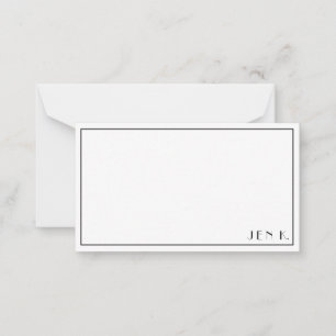 Tarjeta Pequeña Nombre Minimalista blanco negro moderno personaliz