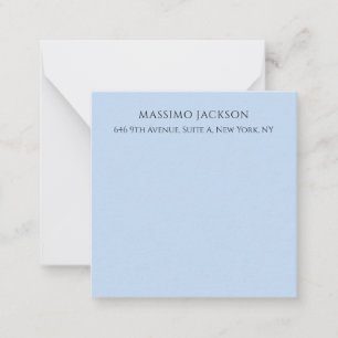 Tarjeta Pequeña Nombre minimalista moderno azul pálido profesional
