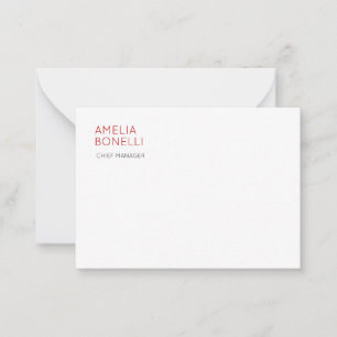 Tarjeta Pequeña Nombre Minimalista Moderno Profesional Sencillo Ca