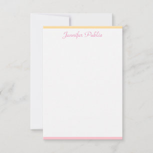 Tarjeta Pequeña Nombre moderno de escritura manual rosa moderno de