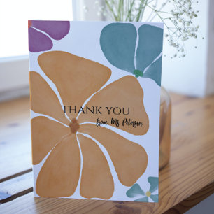 Tarjeta Pequeña Nombre moderno del profesor Gracias Cartas