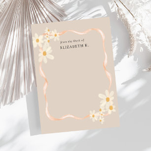 Tarjeta Pequeña Nombre moderno marrón floral de marrón marrón